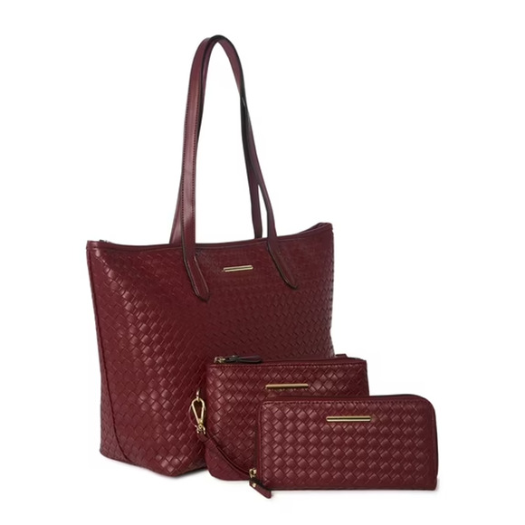 Time and Tru Handbags - Time and Tru Women's 3-Piece 3 In 1 Handbag Set Burgundy New